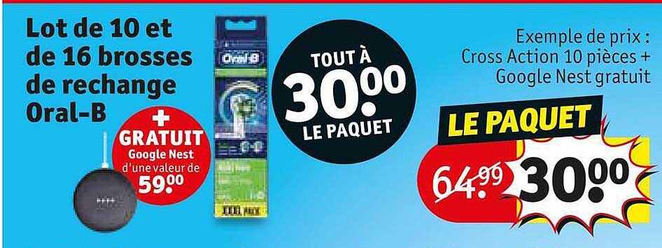 lot de 10 et de 16 brosses de rechange oral-b