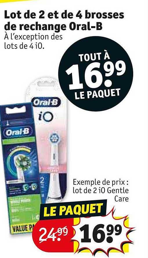 lot de 2 et de 4 brosses de rechange oral-b