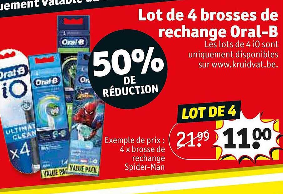 lot de 4 brosses de rechange oral-b