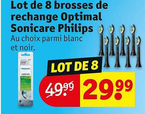 lot de 8 brosses de rechange optimal sonicare philips