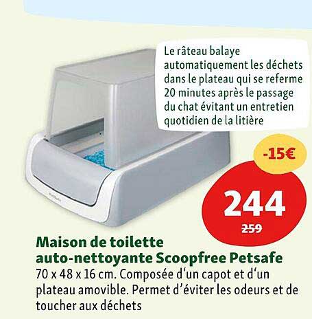 Maison De Toilette Auto-nettoyante Scoopfree Petsafe