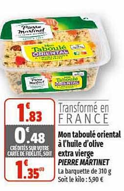 mon taboulé oriental à l'huile d'olive extra vièrge pierre martinet