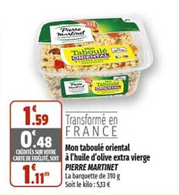 mon taboulé oriental a l'huile d'olive extra vierge pierre martinet