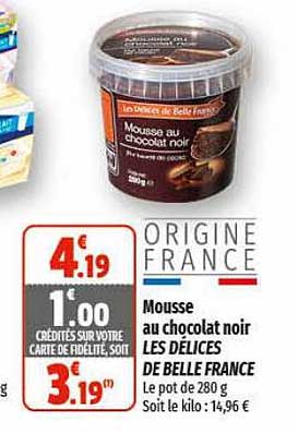 Mousse De Chocolat Noir Les Délices De Belle France