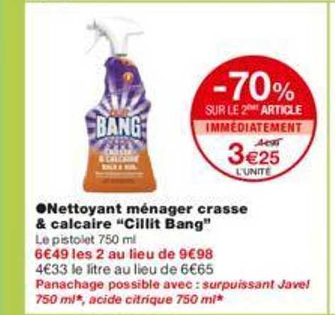 nettoyant ménager crasse & calcaire "cillit bang"
