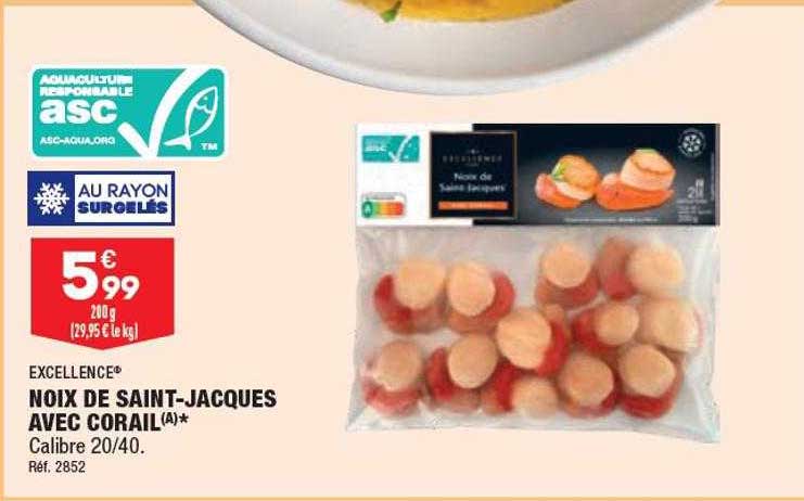 noix de saint-jacques avec corail excellence