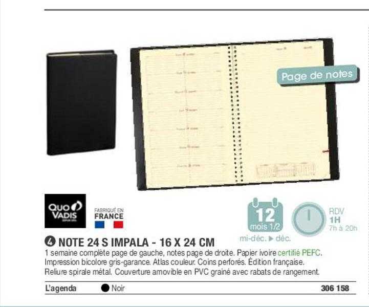 note 24 s impala 16 x 24 cm quo vadis