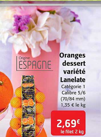 oranges dessert variété lanelate