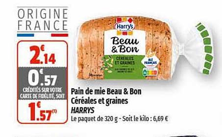pain de mie beau & bon céréales et graines harrys