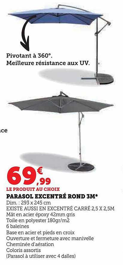 parasol excentré rond 3m