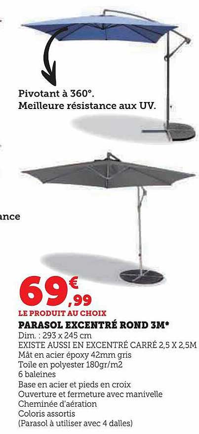 parasol excentré rond 3m
