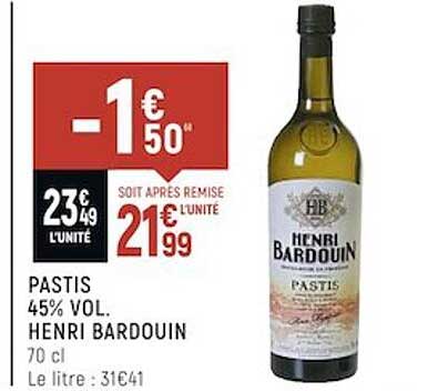pastis 45% vol. henri bardouin