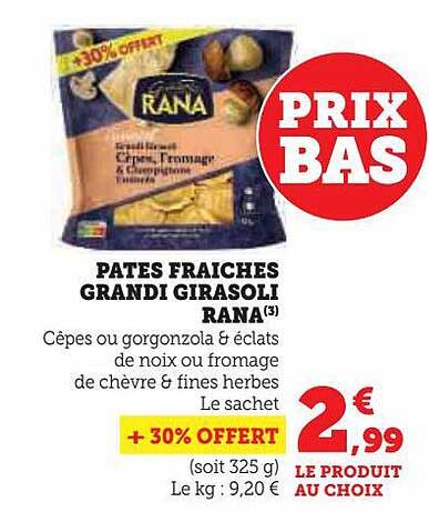 pâtes fraîches grandi girasoli rana