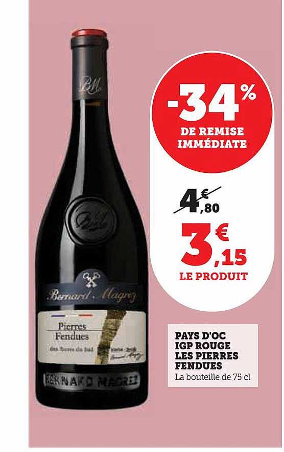 pays d'oc igp rouge les pierres fendues