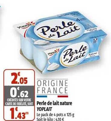 Perle De Lait Nature Yoplait
