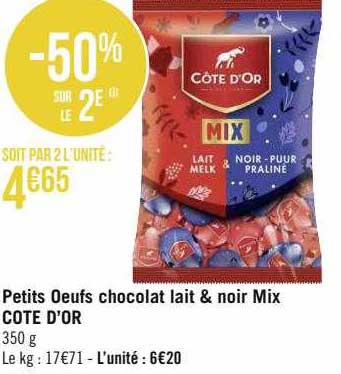 Petits œufs Chocolat Lait & Noir Mix Côte D'or