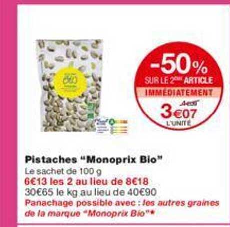 Pistaches "monoprix Bio"