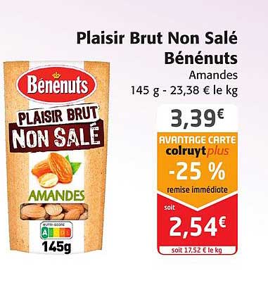 plaisir brut non salé bénénuts
