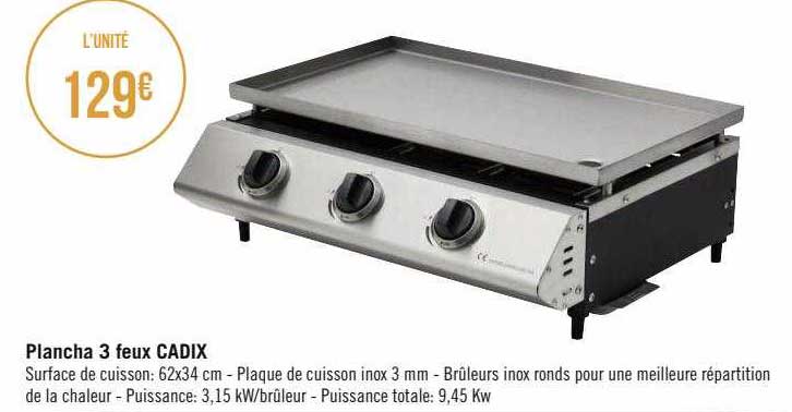 Plancha 3 Feux Cadix