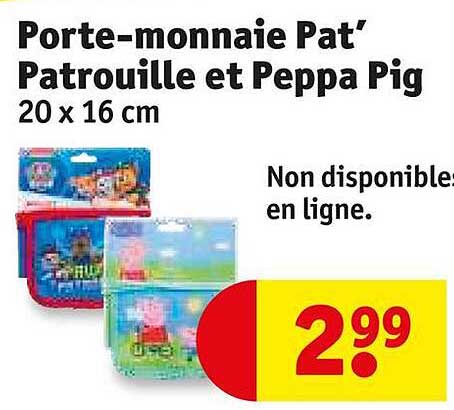porte-monnaie pat' patrouille et peppa pig