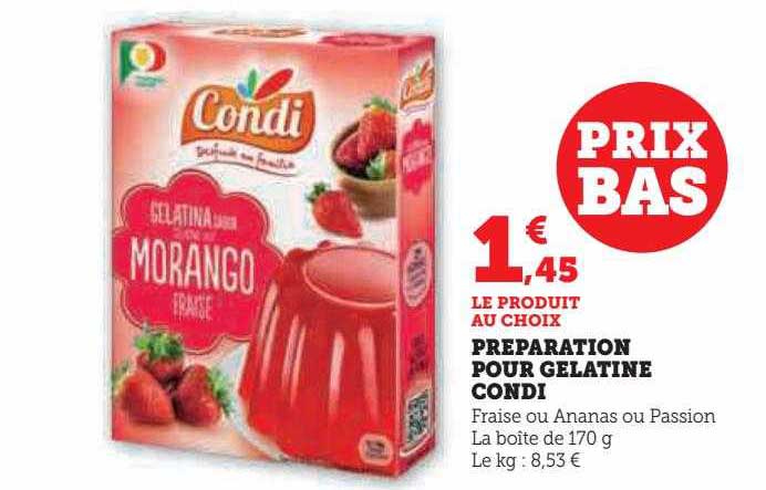 préparation pour gélatine condi