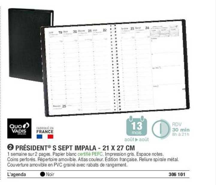 président s sept impala 21 x 27 cm quo vadis