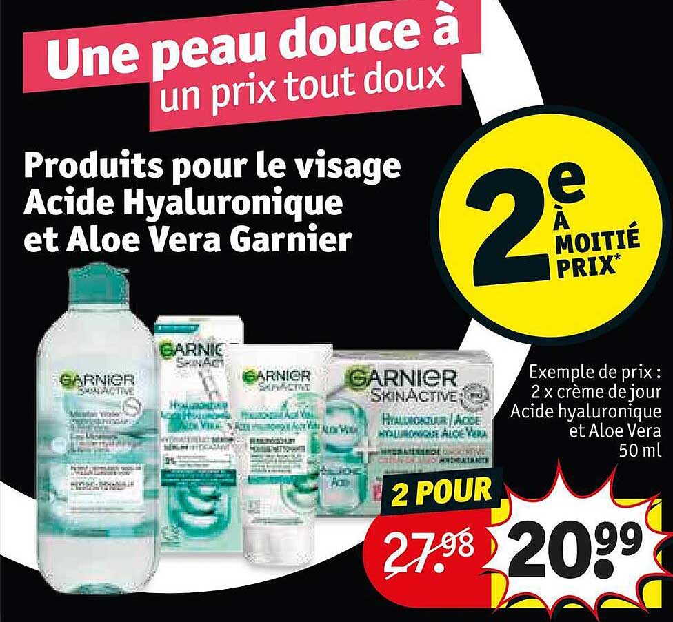produits pour le visage acide hyaluronique et aloé vera garnier