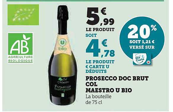prosecco doc brut col maestro u bio