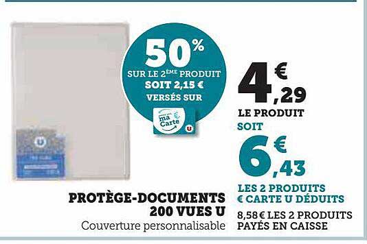 protège-documents 200 vues u