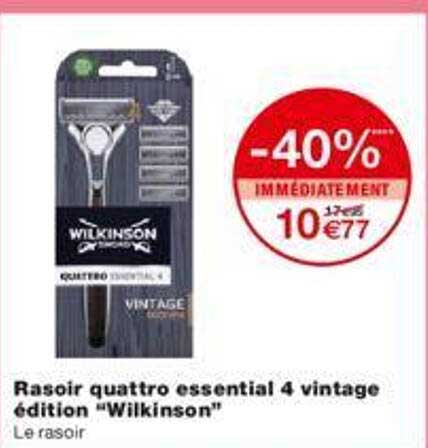 Rasoir Quattro Essential 4 Vintage édition "wilkinson"