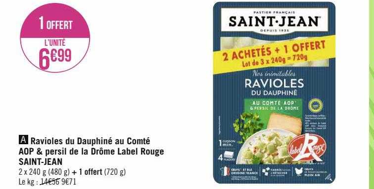 ravioles du dauphiné au comté aop & persil de la drôme label rouge saint-jean