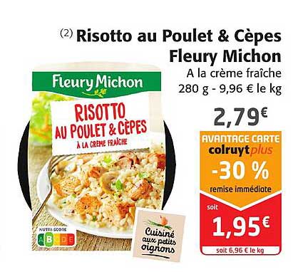 risotto au poulet & cèpes fleury michon