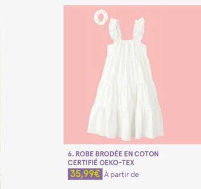 robe brodée en coton certifié oeko-tex