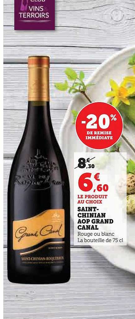 saint-chinian aop grand canal -20% de remise immédiate
