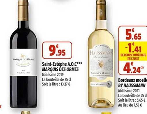saint-estèphe a.o.c. marquis des ormes, bordeaux moelleux by haussmann