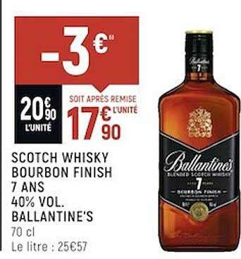 scotch whisky bourbon finish 7 ans 40% vol. ballantine's