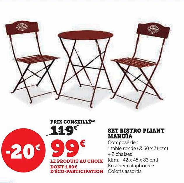 Set Bistro Pliant Manuïa