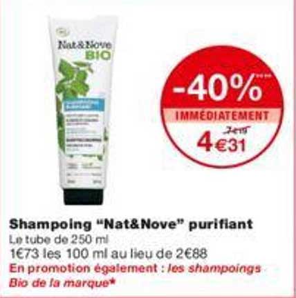 shampoing "nat & nove" purifiant