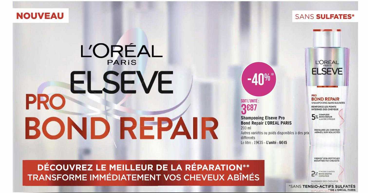 shampooing elsève pro bond repair l'oréal paris