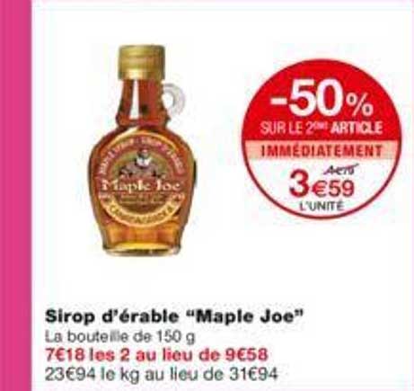sirop d'érable "maple joe"