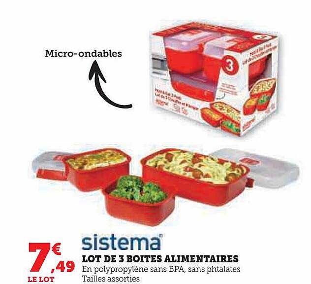 Sistema Lot De 3 Boites Alimentaires
