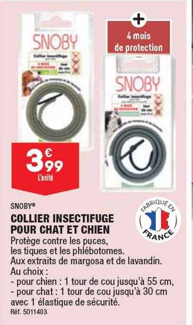 Snoby Collier Insectifuge Pour Chat Et Chien