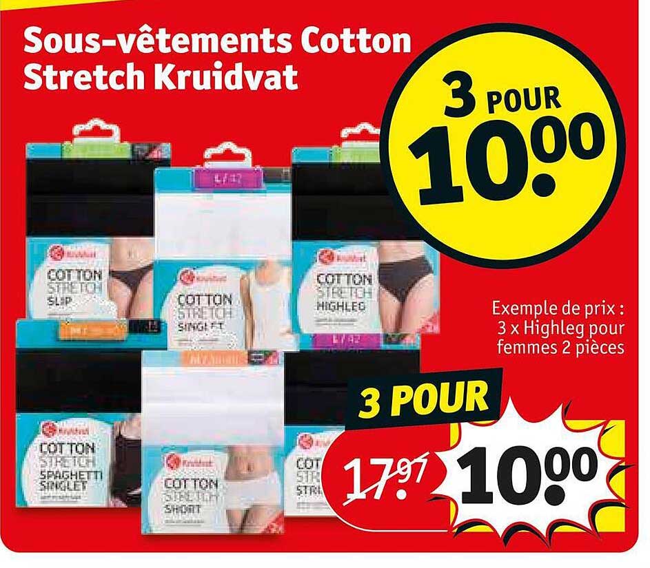 sous-vêtements cotton stretch kruidvat