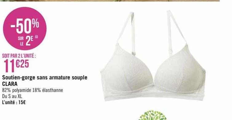 soutien-gorge sans armature souple clara