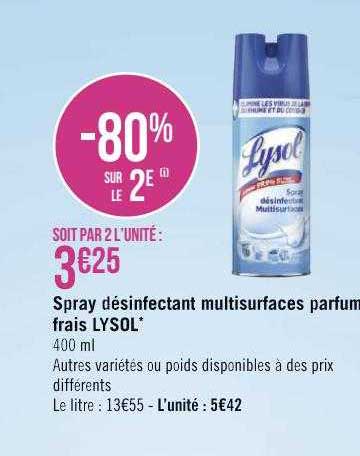 spray désinfectant multisurfaces parfum frais lysol