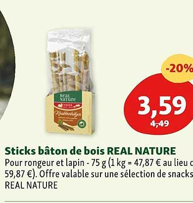 sticks bâton de bois real nature