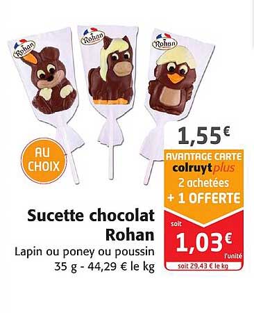 sucette chocolat rohan