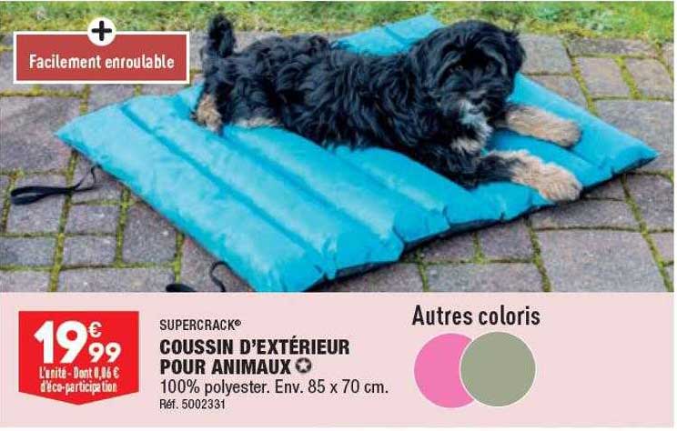 supercrack coussin d'extérieur pour animaux