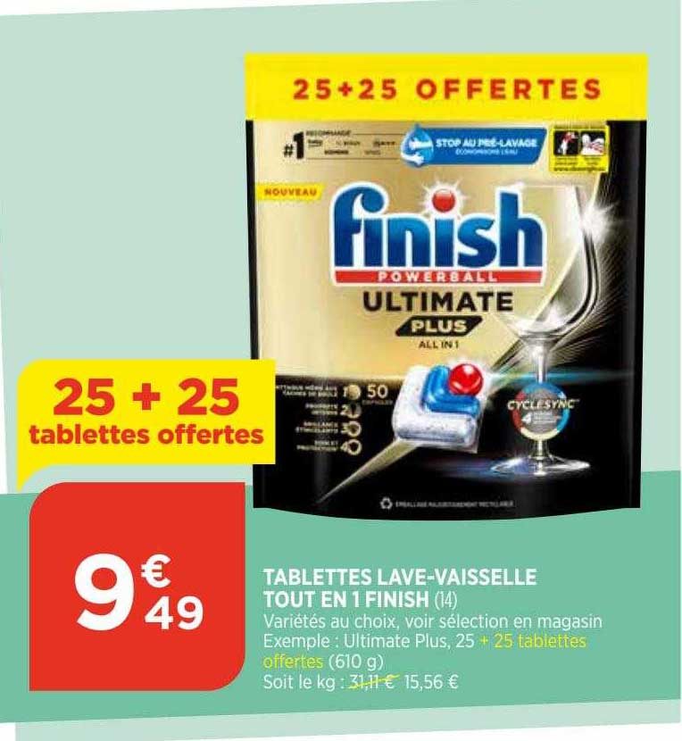 tablettes lave-vaisselle tout en 1 finish