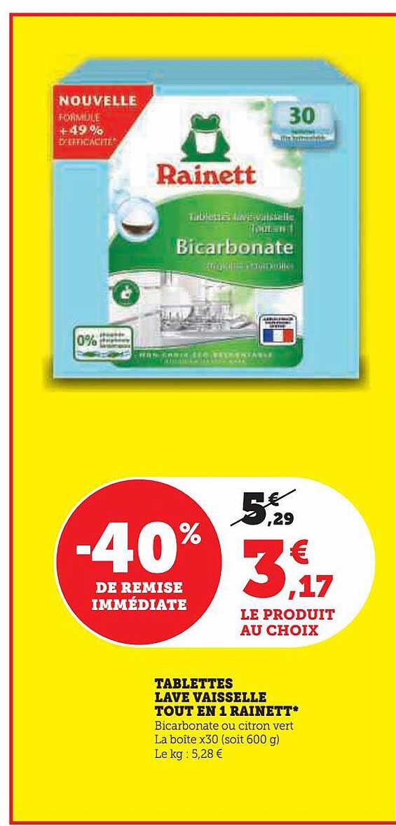 tablettes lave vaisselle tout en 1 rainett -40% de remise immédiate